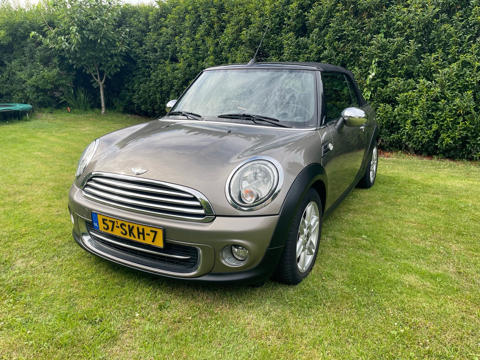 Mini 1.6 Cooper cabriolet 2011 taupe 88000 km, Auto's, Mini, Stof, Zwart, 4 cilinders, Cabriolet