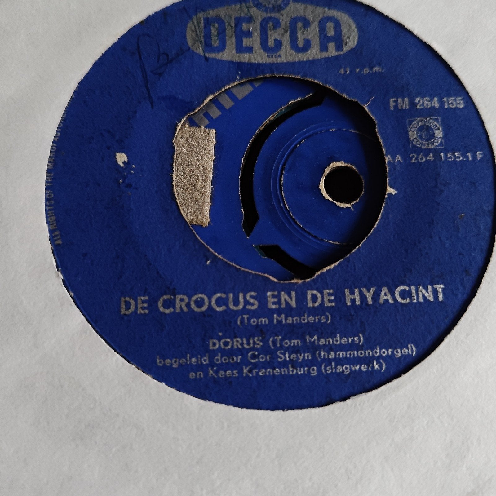 Dorus - De Crocus en de Hyacint (Vinyl Single), Gebruikt, 7 inch, Ophalen of Verzenden, EP