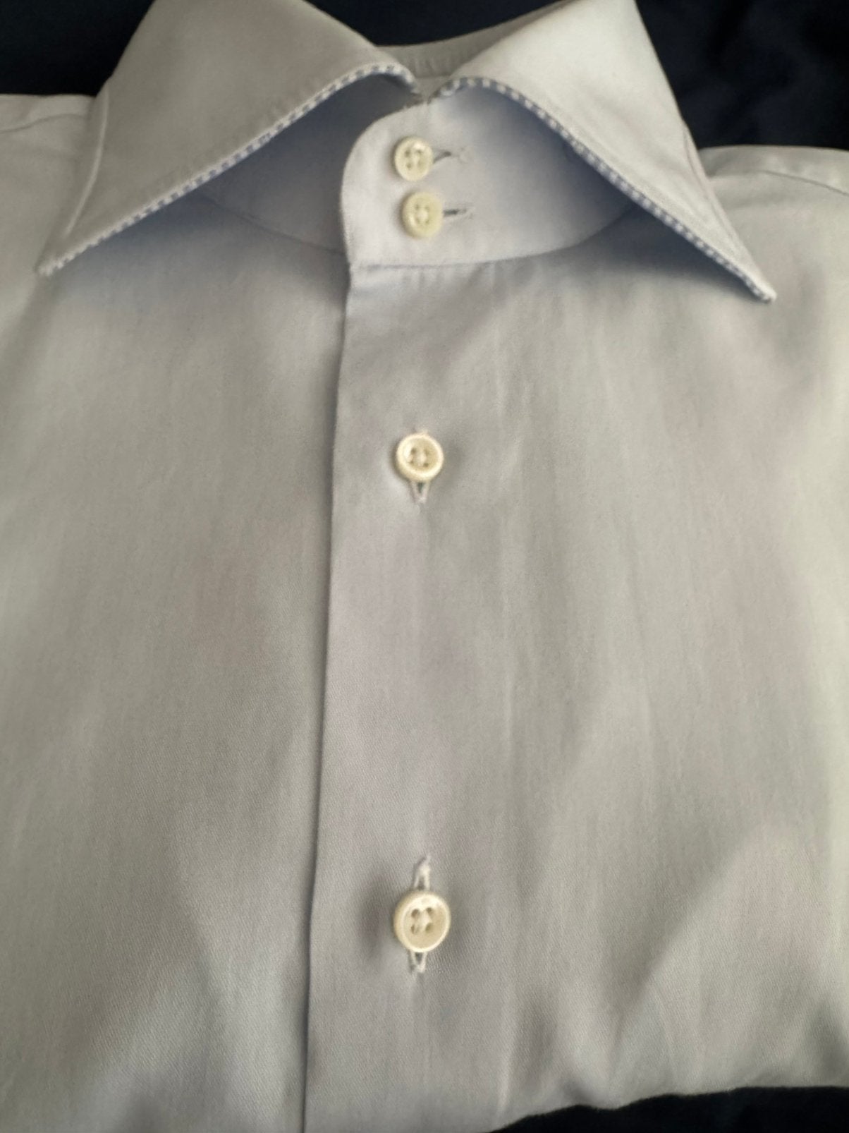 Emanuele Maffeis shirt met dubbele manchet, Verzenden, Zo goed als nieuw, Blauw, Halswijdte 39/40 (M)