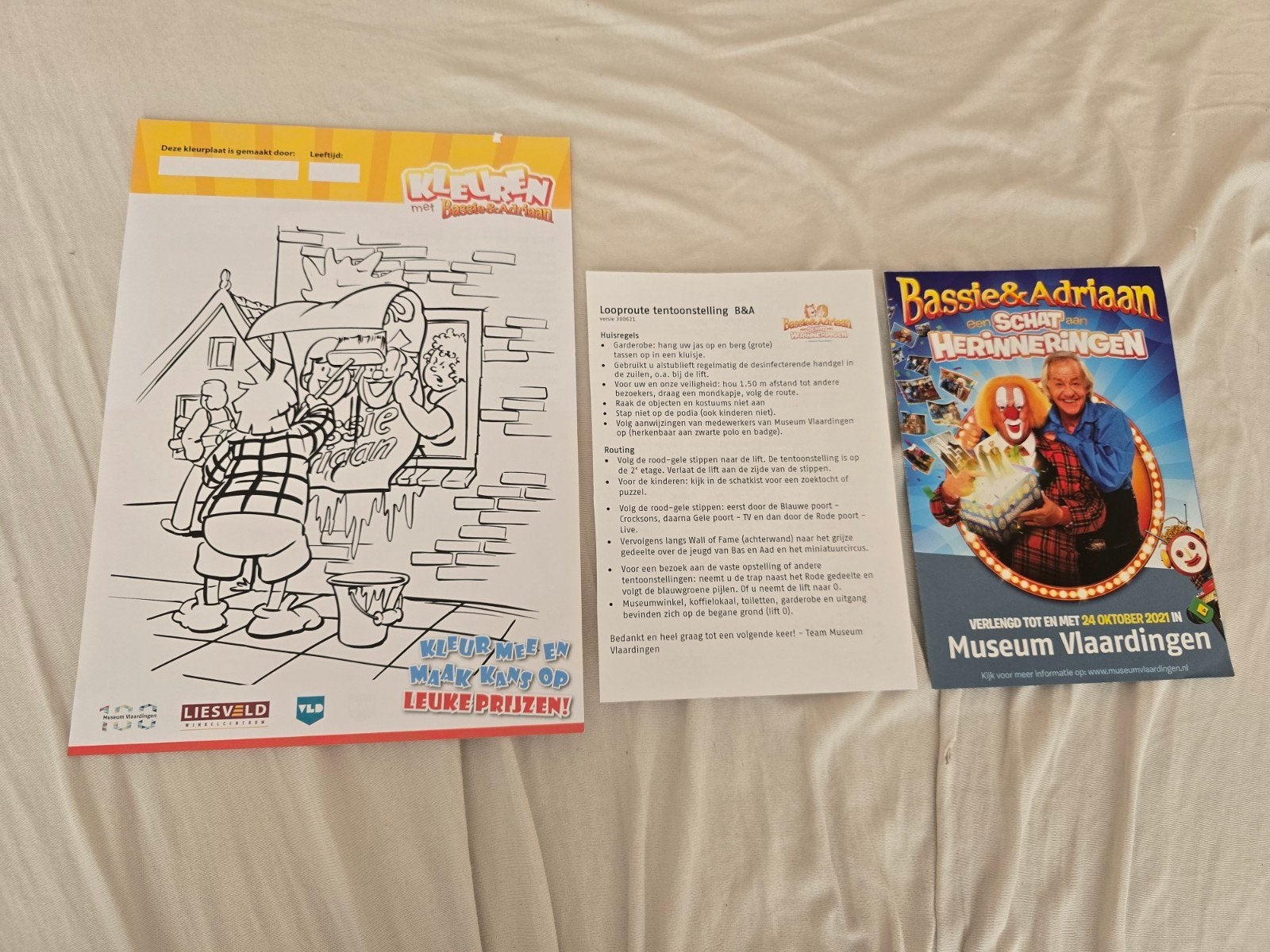 Bassie en adriaan kleurplaat looproute promo, Ophalen of Verzenden, Zo goed als nieuw, Foto of Kaart