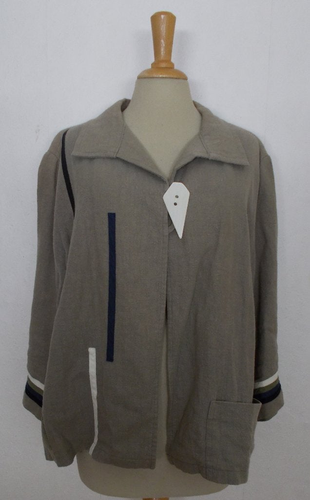 Apart 100% linnen soepel vallend jasje van Geesje Sturre! XL, Bruin, Maat 46/48 (XL) of groter, Ophalen of Verzenden, Zo goed als nieuw