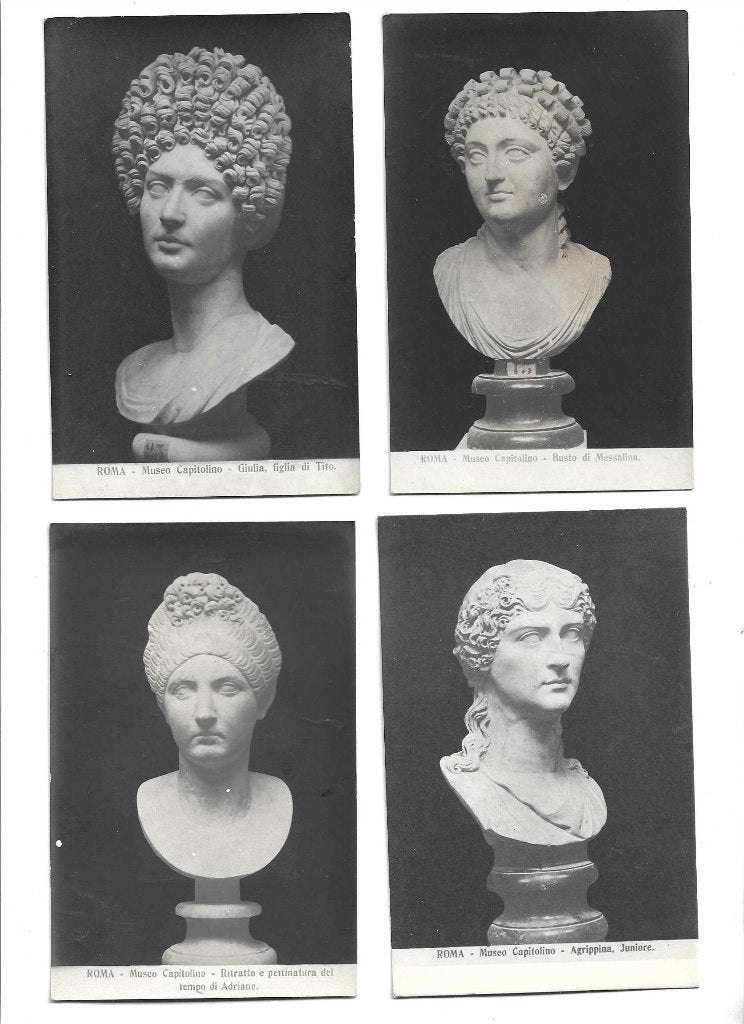 roma  4x  museo capitolino  borstbeelden romeinse vrouwen, Verzenden, Voor 1920, Ongelopen, Ambachten of Beroep