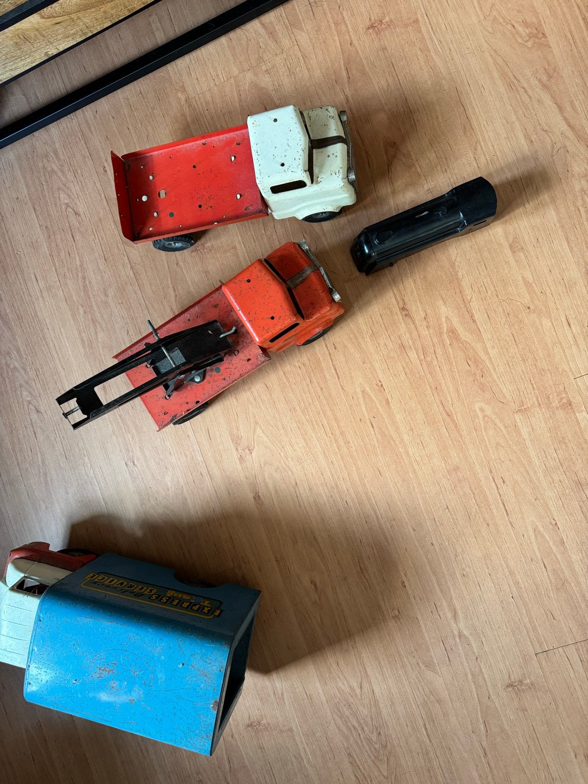 Vintage Speelgoed Jaren '60 - Metalen Vrachtwagens en Trein, Ophalen of Verzenden, Gebruikt
