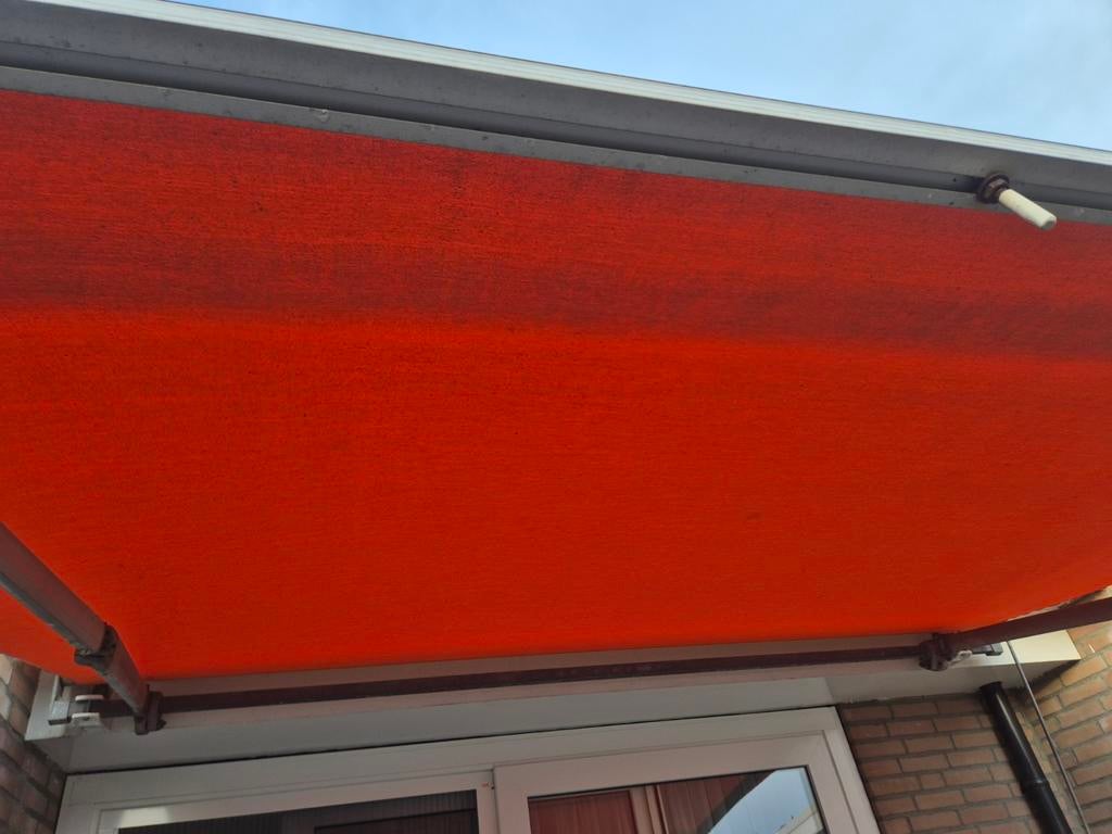 Oranje zonneluifel, Ophalen, Gebruikt, Knikarmscherm