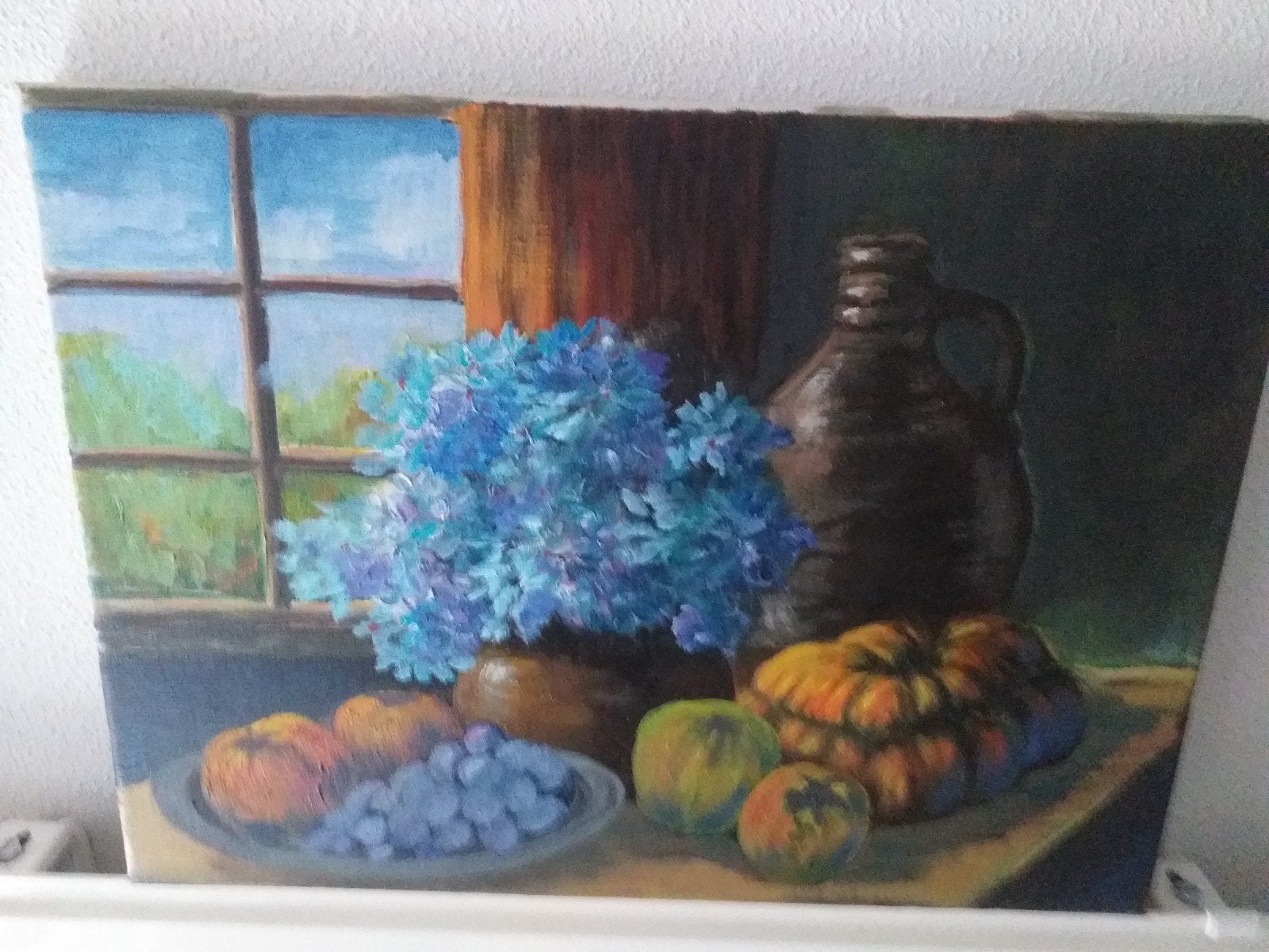 prachig mooi uitgevoerd olieverf schilderij stilleven, Ophalen of Verzenden, Stilleven