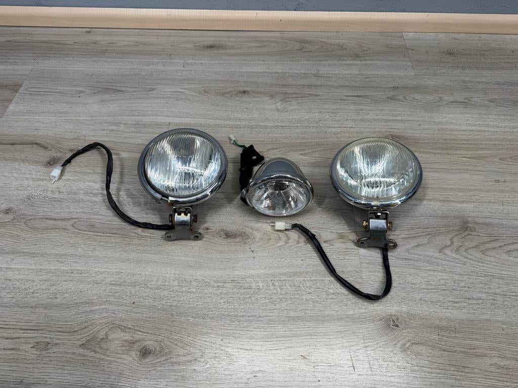 Set van 3 Chrome Verstralers/Mistlampen voor Auto/Motor, Gebruikt, C, G, Ophalen of Verzenden