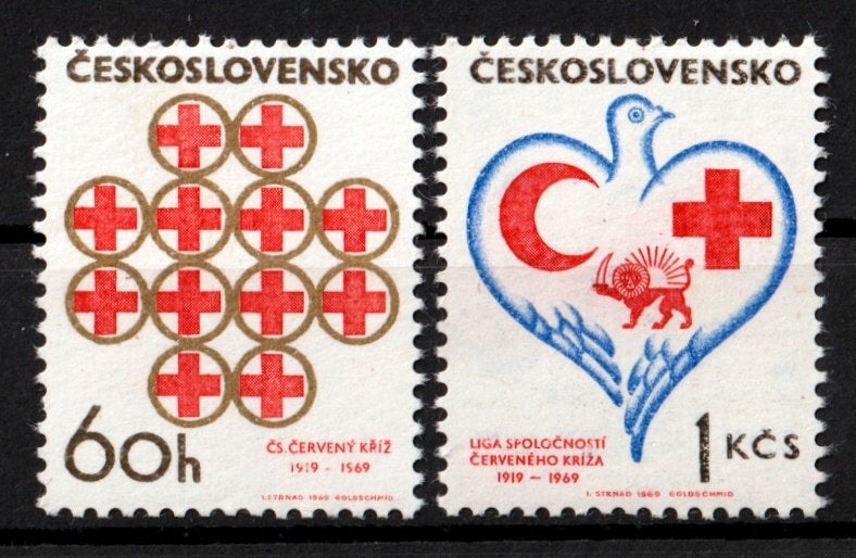 Tsjechoslowakije, Rode Kruis, Mi. 1851-1852 postfris, Verzenden, Overige landen, Postfris