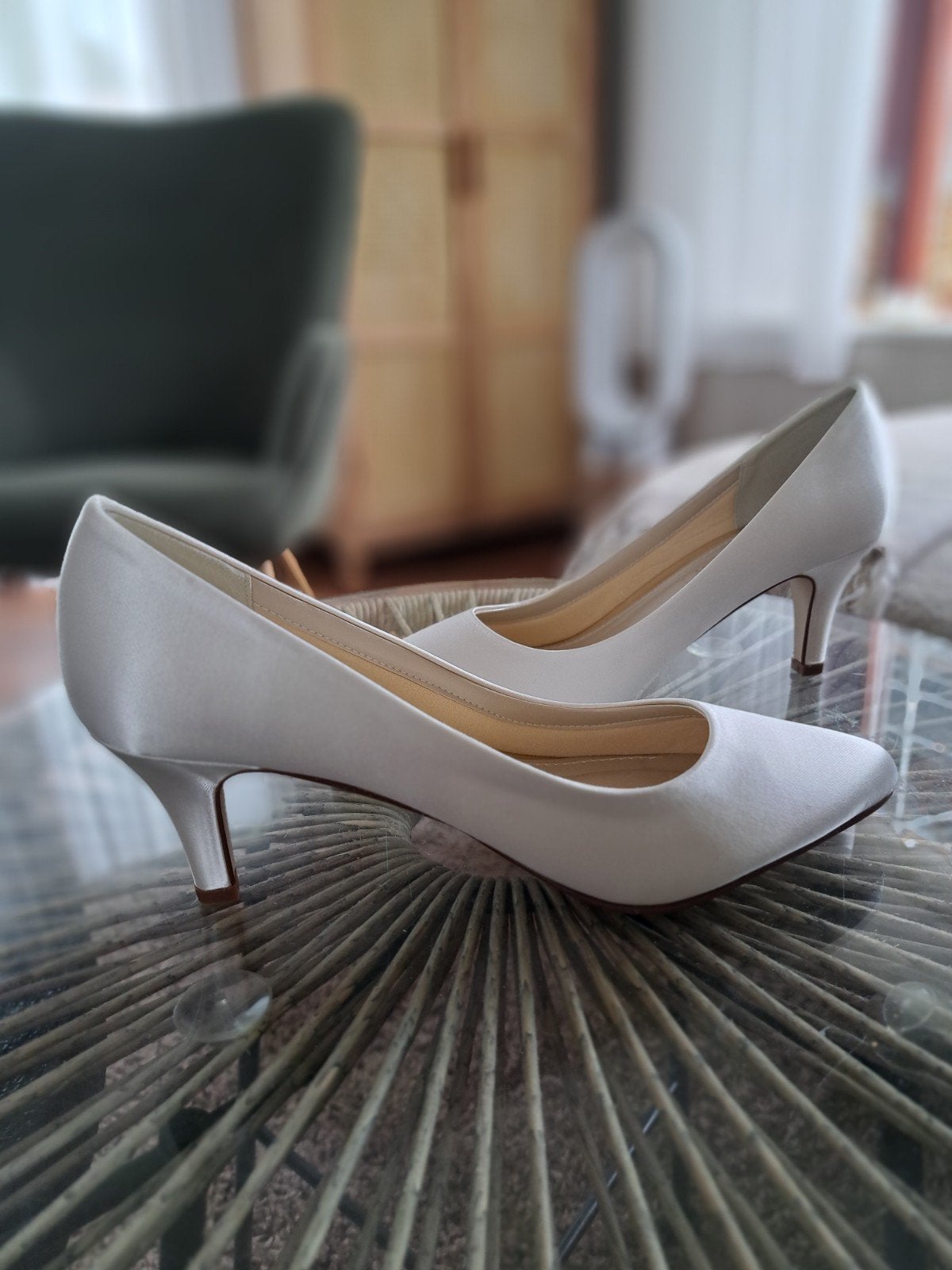 Rainbow Lottie Satijnen Trouwschoenen Ivoor UK 5.5 / EU 38.5, Kleding | Dames, Schoenen, Rainbow, Pumps, Overige kleuren, Ophalen of Verzenden