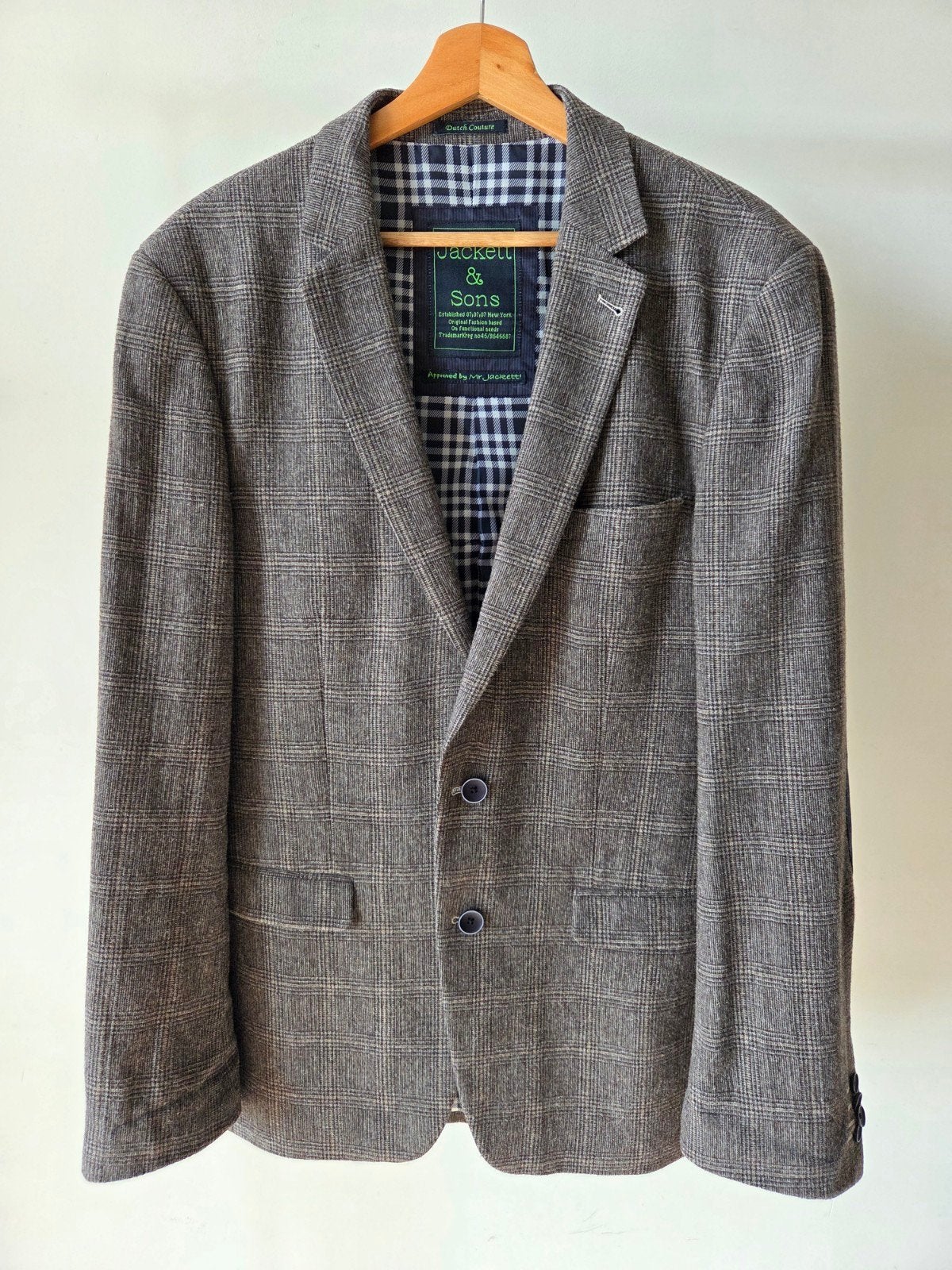 Jackett & Sons Tweed Colbert, Kleding | Heren, Maat 52/54 (L), Ophalen of Verzenden, Zo goed als nieuw, Grijs