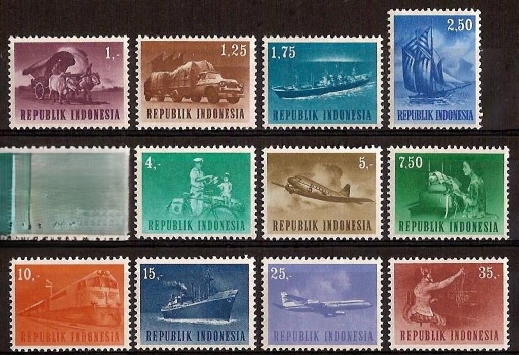 Indonesie 1964 - ZBL 434-445 - Middelen van transport, Ophalen of Verzenden, Postfris, Zuidoost-Azië