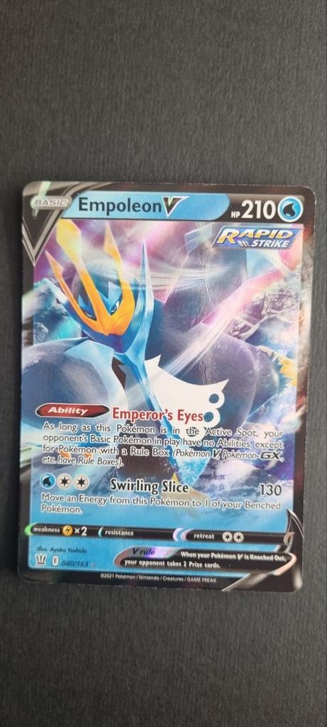 Empoleon V 040/163 Battle Styles Pokémon Kaart, Hobby en Vrije tijd, Verzamelkaartspellen | Pokémon, Ophalen of Verzenden, Zo goed als nieuw