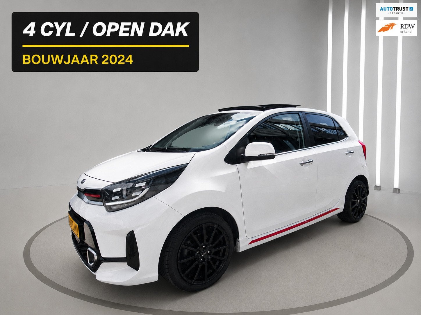 Kia Picanto GT-line open dak 4 cylinder, Auto's, Dealer onderhouden, Automatische klimaatregeling, Gebruikt, Euro 6