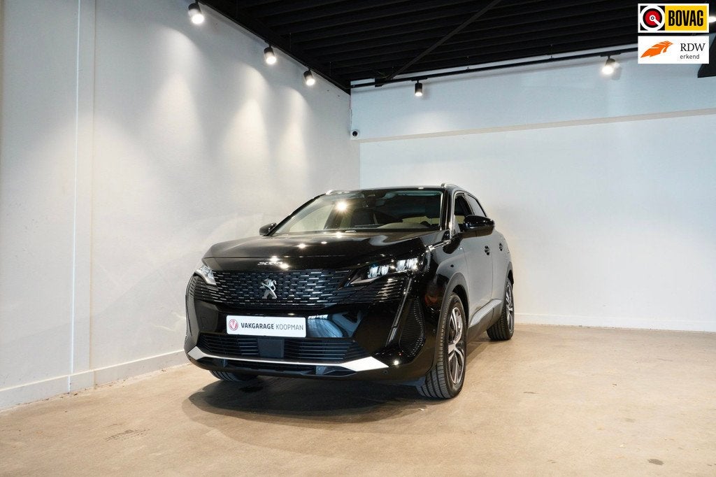 Peugeot 3008 1.6 HYbrid 225 Allure, Auto's, Peugeot, 4 cilinders, 181 pk, Leder en Stof, Zwart