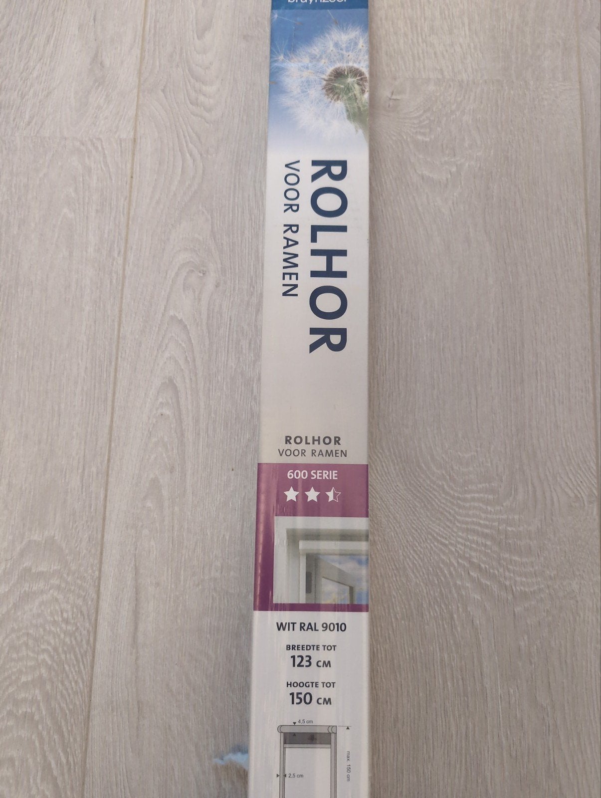 Bruynzeel Rolhor voor ramen - Wit RAL 9010 (max 123x150 cm), Ophalen, Gevelraam of Ruit, 80 tot 120 cm, 120 tot 160 cm