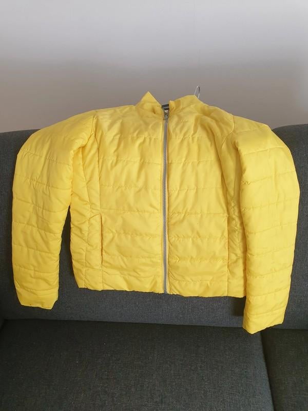 Gewatteerd jas maat 146-152 zomerjas geel gele meisje jasje, Kinderen en Baby's, Kinderkleding | Maat 146, Ophalen of Verzenden
