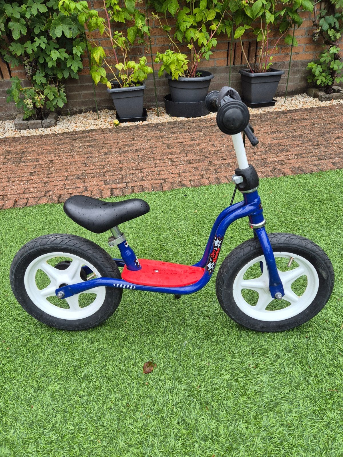 Puky loopfiets Sharkey blauw - Zo goed als nieuw, Velgrem, Puky, Ophalen of Verzenden, Minder dan 16 inch