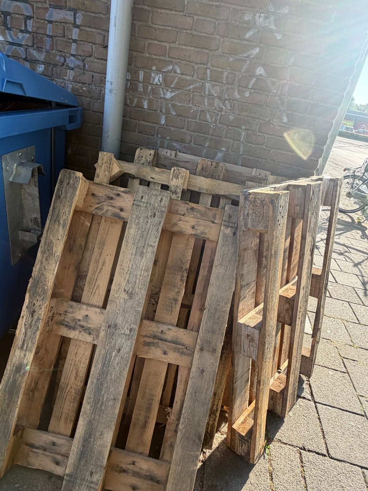 Gratis Gebruikte pallets voor diverse doeleinden, Doe-het-zelf en Verbouw, Platen en Panelen, Ophalen, Gebruikt, Hout, 20 tot 50 mm
