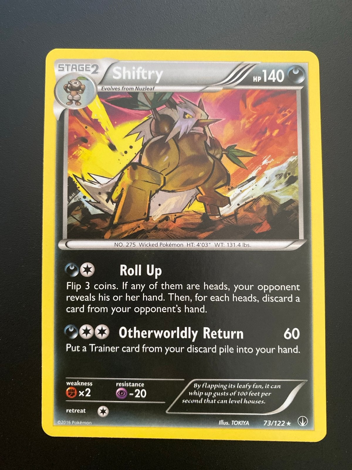 Shiftry 73/122 Rare XY Breakpoint (2016) Packfresh Mint!, Ophalen of Verzenden, Zo goed als nieuw, Losse kaart