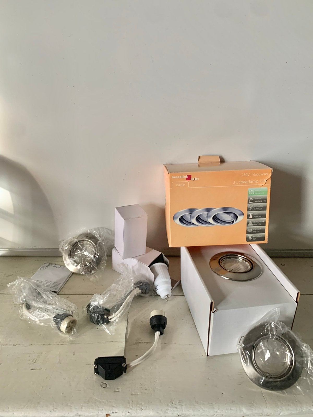 Besselink Licht Inbouwset 3x Spaarlamp 11W GU10, Metaal, Overige merken, GU10, Nieuw