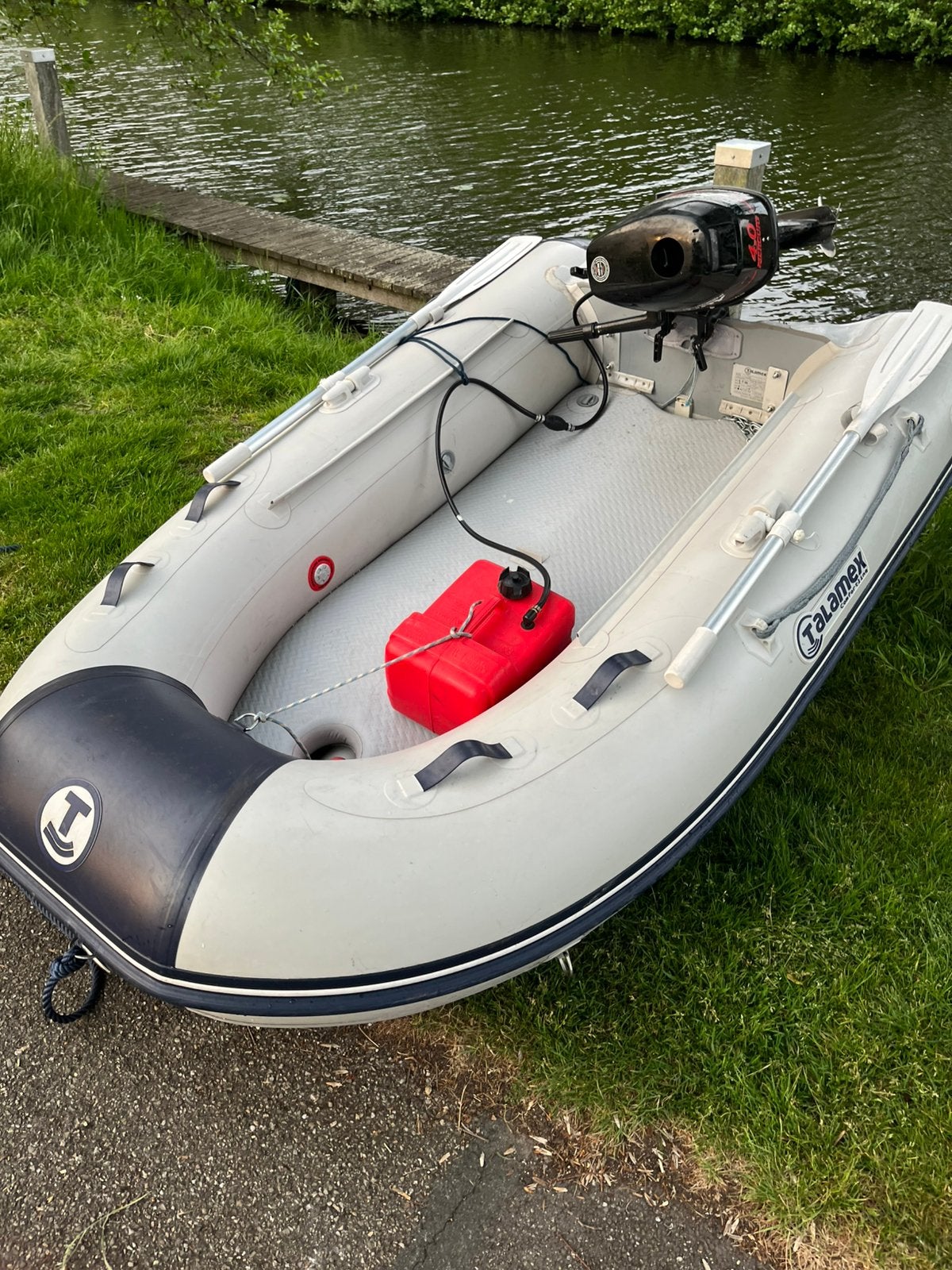 Talamex rubberboot met mercury 6pk 4 takt kortstaart, Ophalen, Zo goed als nieuw, Motor en Techniek, Motorboot