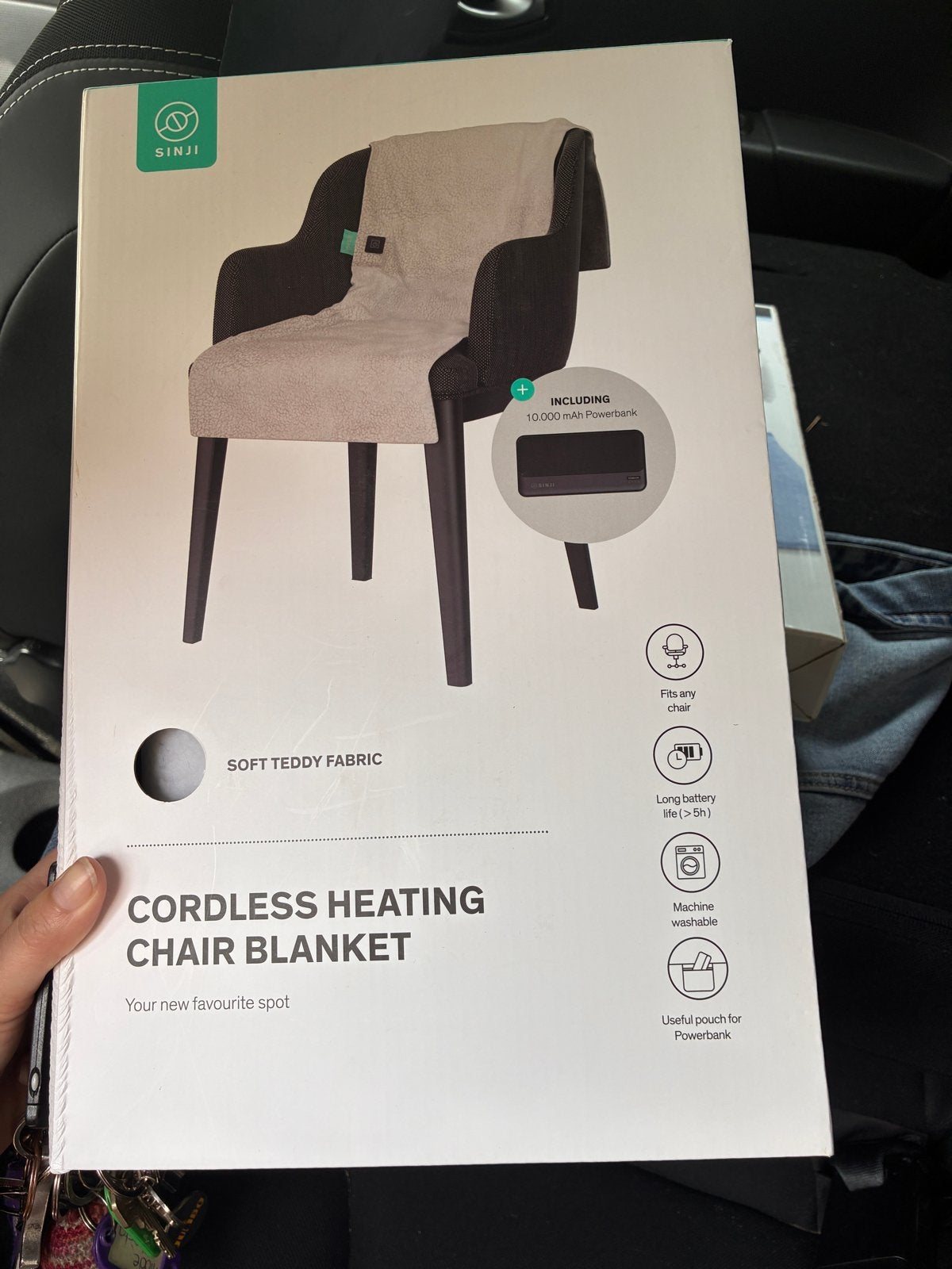 NIEUW!! Sinji Draadloze Verwarmde Stoeldeken met Powerbank, Caravans en Kamperen, Kampeeraccessoires, Nieuw, Ophalen