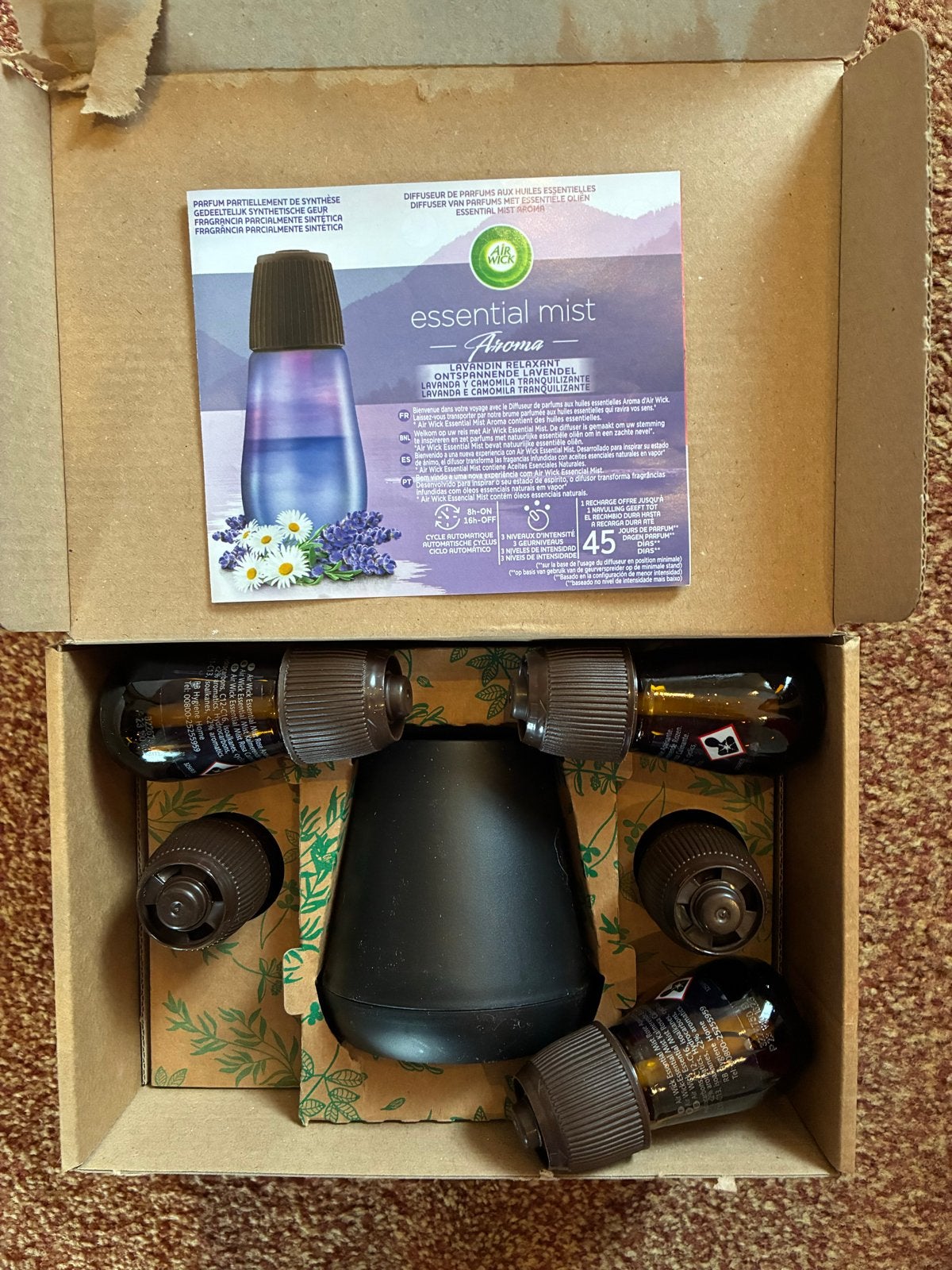 Air Wick Essential Mist Aroma Diffuser Lavendel, Huis en Inrichting, Zwart, Nieuw, Kunststof, Ophalen of Verzenden