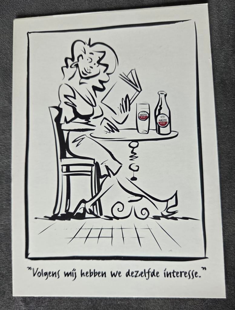 Sexy vrouw drinkt Amstel bier, Verzenden, 1980 tot heden, Ongelopen, Overige thema's