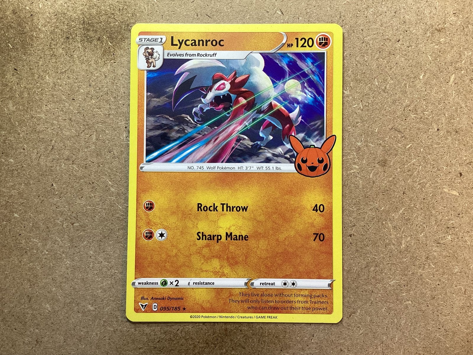 1x Lycanroc [VIV 095/185] (Near Mint), Ophalen of Verzenden, Zo goed als nieuw, Losse kaart