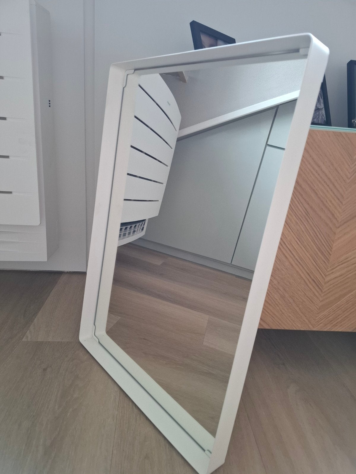 Witte rechthoekige spiegel - Modern design, Ophalen