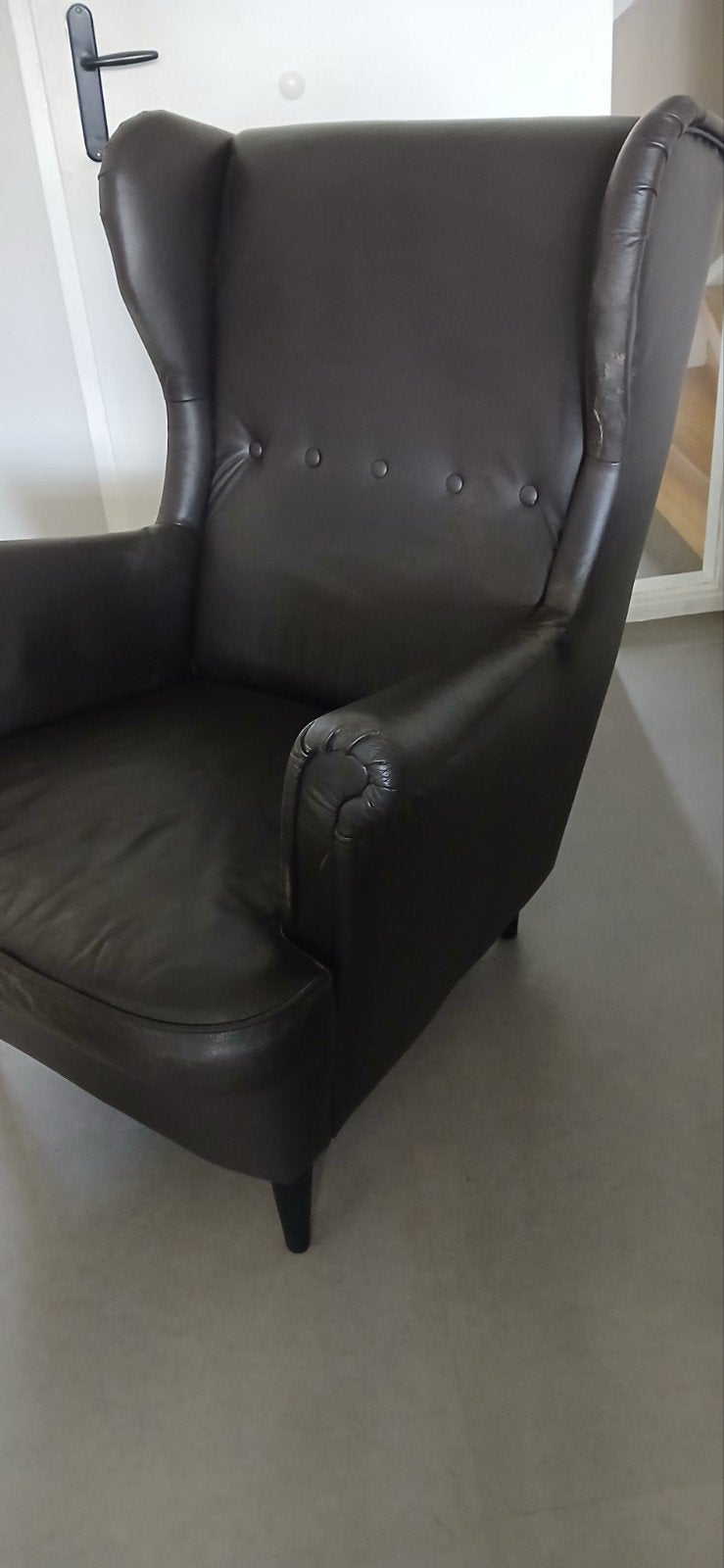 Comfortabele Ikea Strandmon fauteuil, Ophalen, Gebruikt, Klassiek, Comfortabel, 75 tot 100 cm