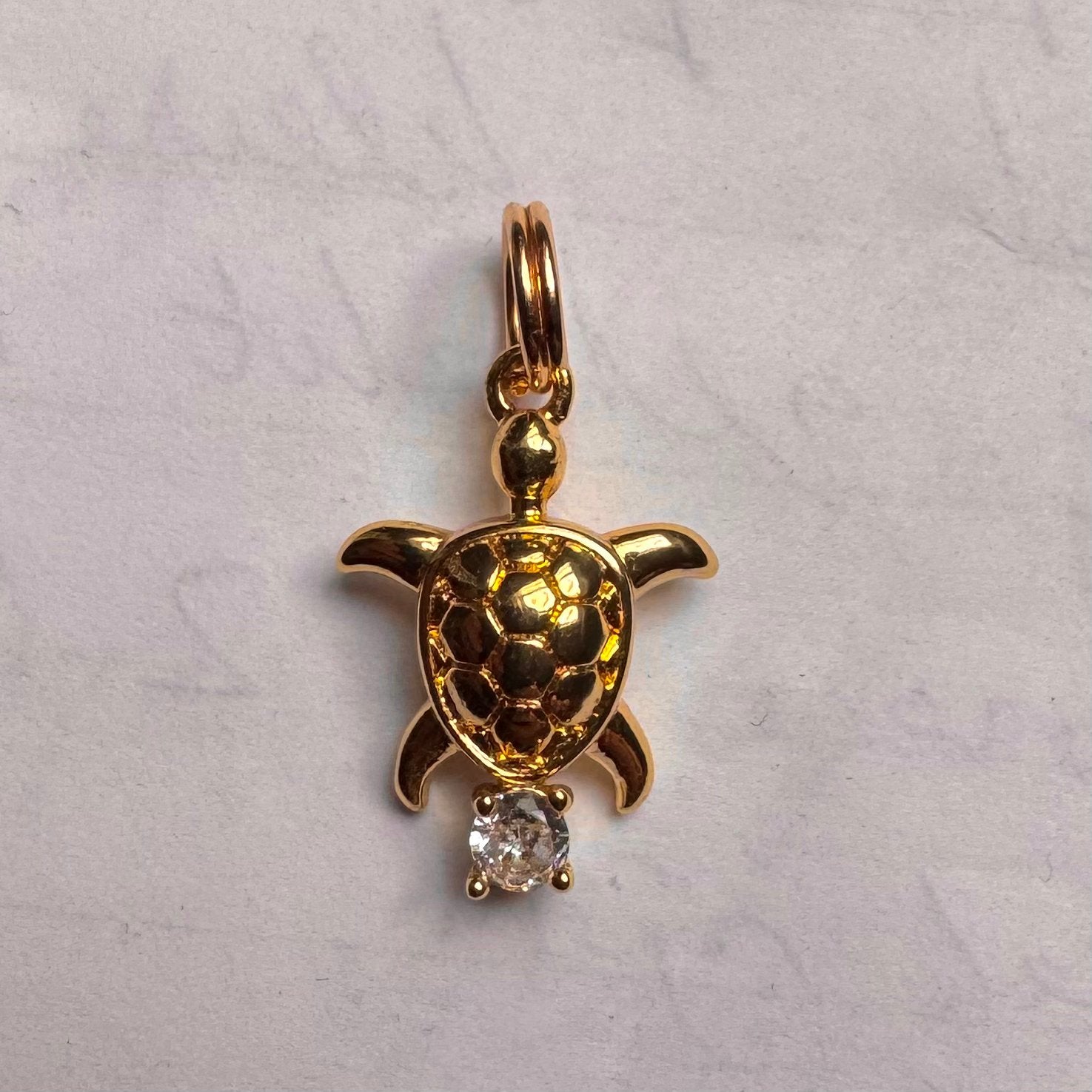 Gouden Schildpad Bedeltje voor Pandora Armband - Bedels, Pandora, Ophalen of Verzenden, Zo goed als nieuw, 4 bedels of meer
