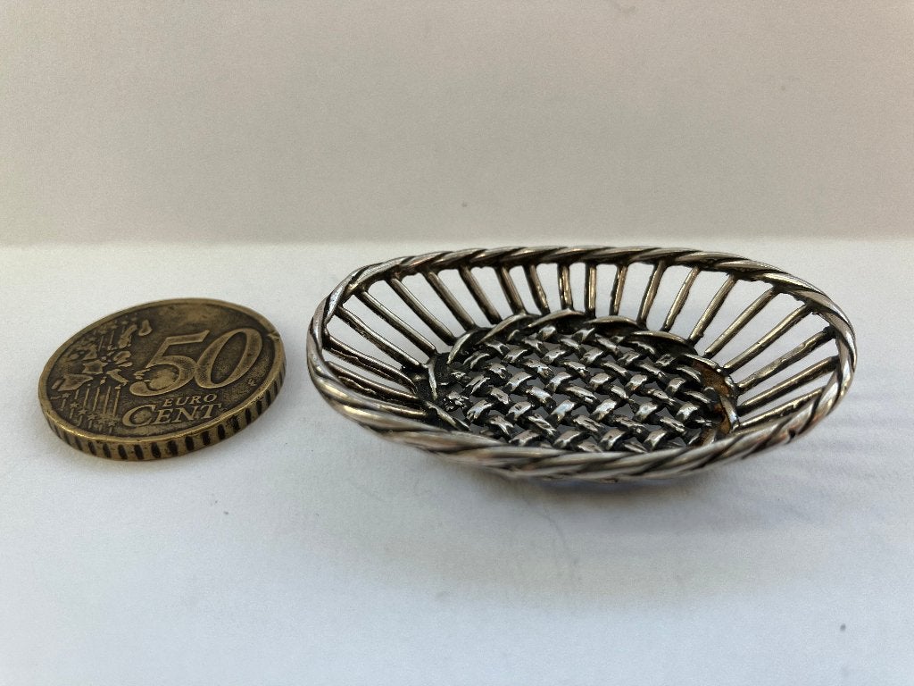 Zilveren miniatuur broodmandje, Verzenden, Zilver