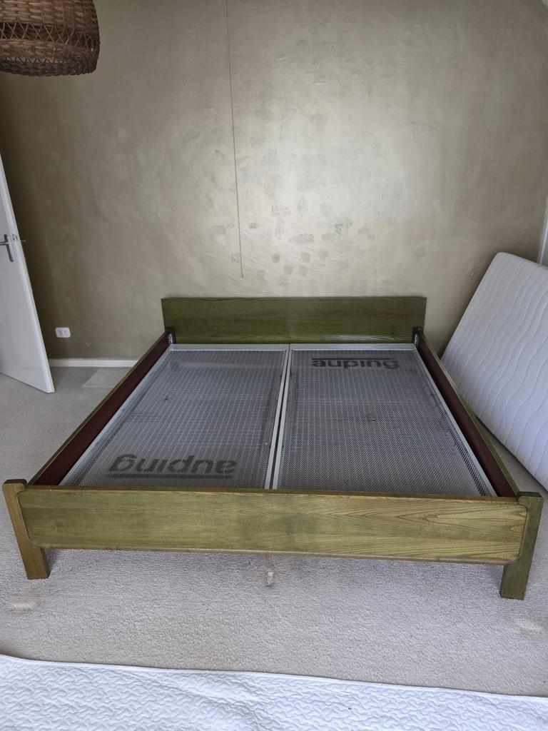 GRATIS 2 persoons bed Auping retro groen 186x208, Ophalen, Zo goed als nieuw, Tweepersoons