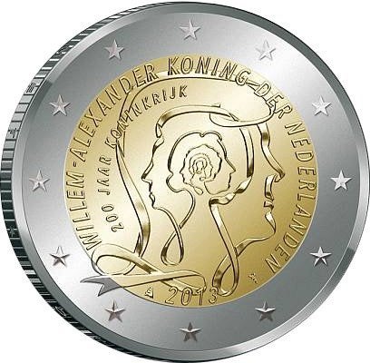 2 euro Nederland 2013 - 200 jaar Koninkrijk (UNC), Postzegels en Munten, Ophalen of Verzenden, Overige landen, 2 euro, Losse munt