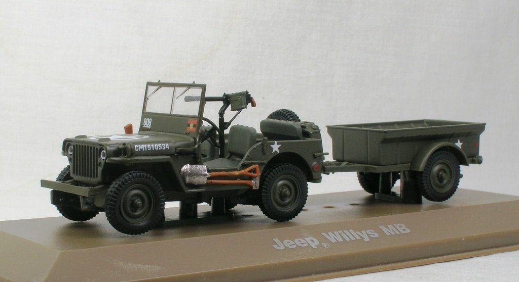 Atlas: US Army WW 2 - Willys Jeep + aanhanger., Ophalen of Verzenden, Zo goed als nieuw, Bus of Vrachtwagen, Overige merken