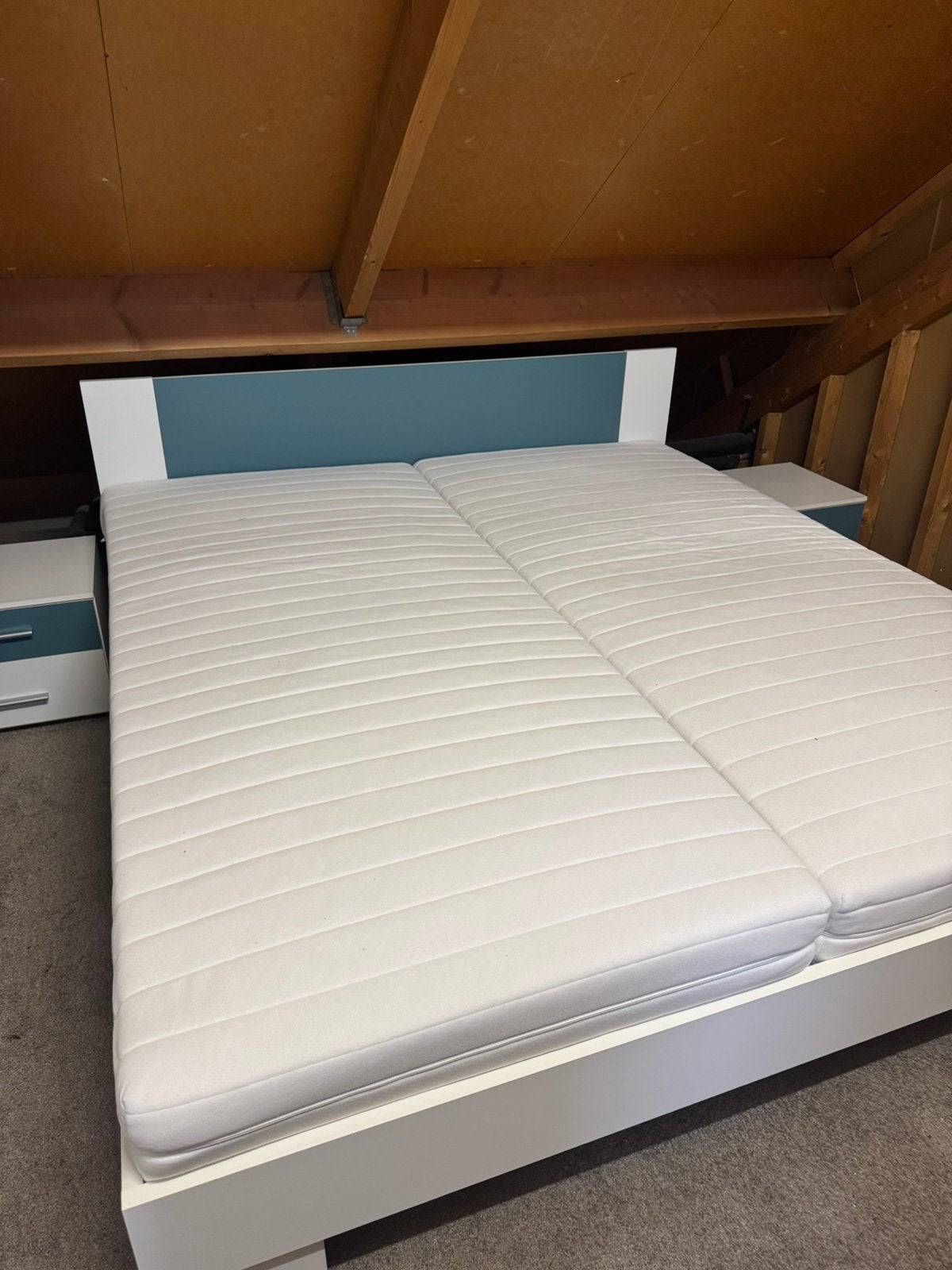 2 persoonsbed-nachtkastjes en kledingkast., Ophalen, Zo goed als nieuw, Tweepersoons, 180 cm