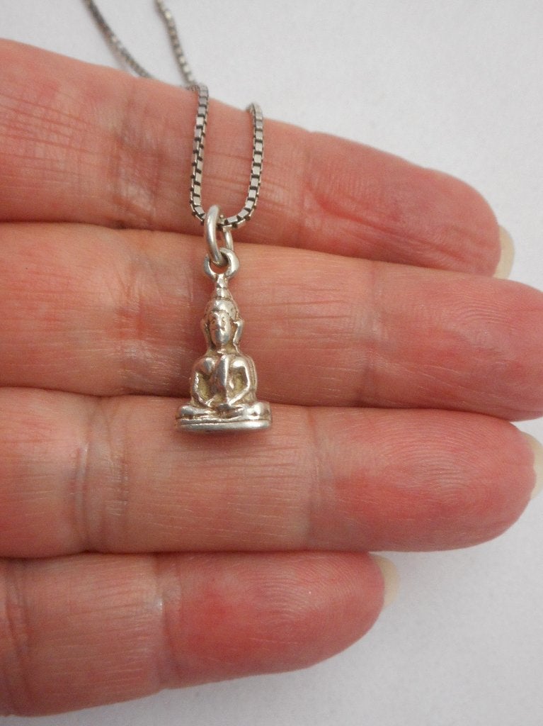 Zilveren ketting met Boeddha hanger nr.1472, Met hanger, Gebruikt, Verzenden, Zilver