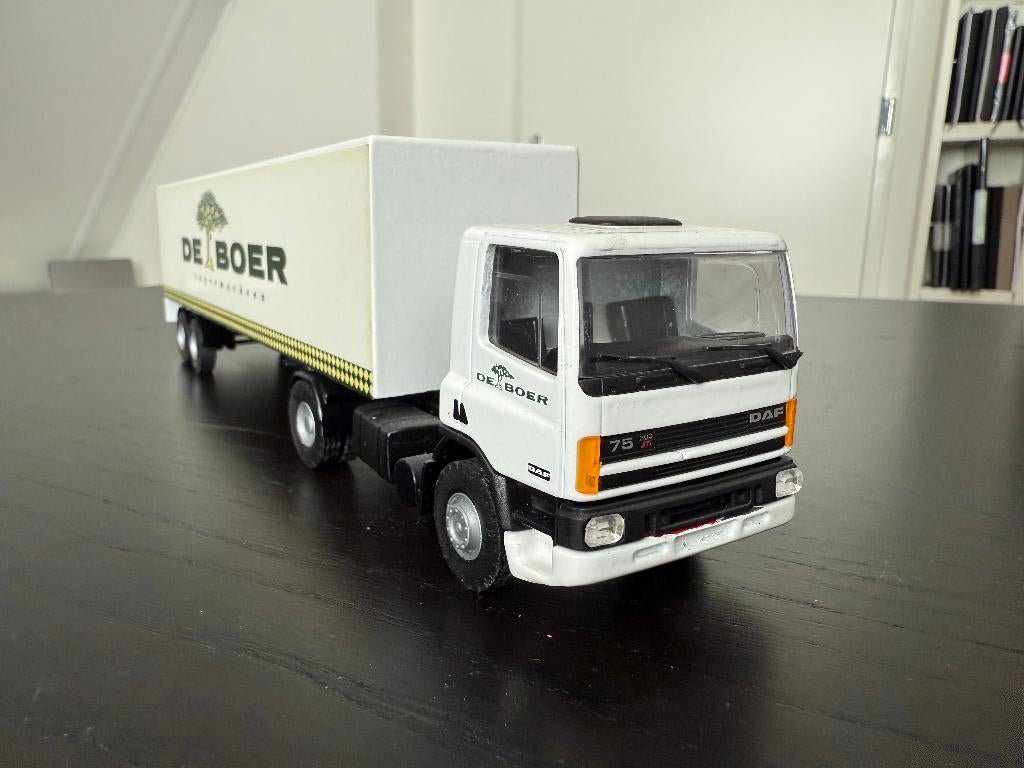 LION Car DAF vrachtwagen De Boer Supermarkten met trailer 58, Ophalen of Verzenden, Nieuw, Bus of Vrachtwagen, Lion Toys