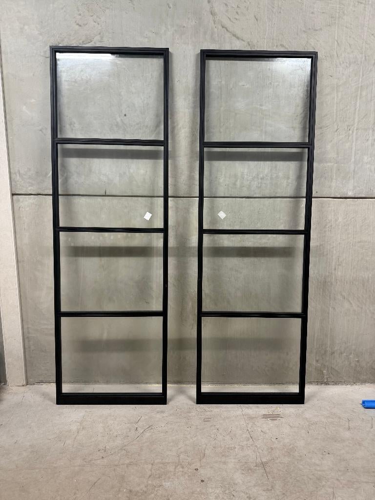 Luxe stalen taatsdeuren zwart met softclose |2576x1655|66/67, Ophalen, Binnendeur, Nieuw, Glas