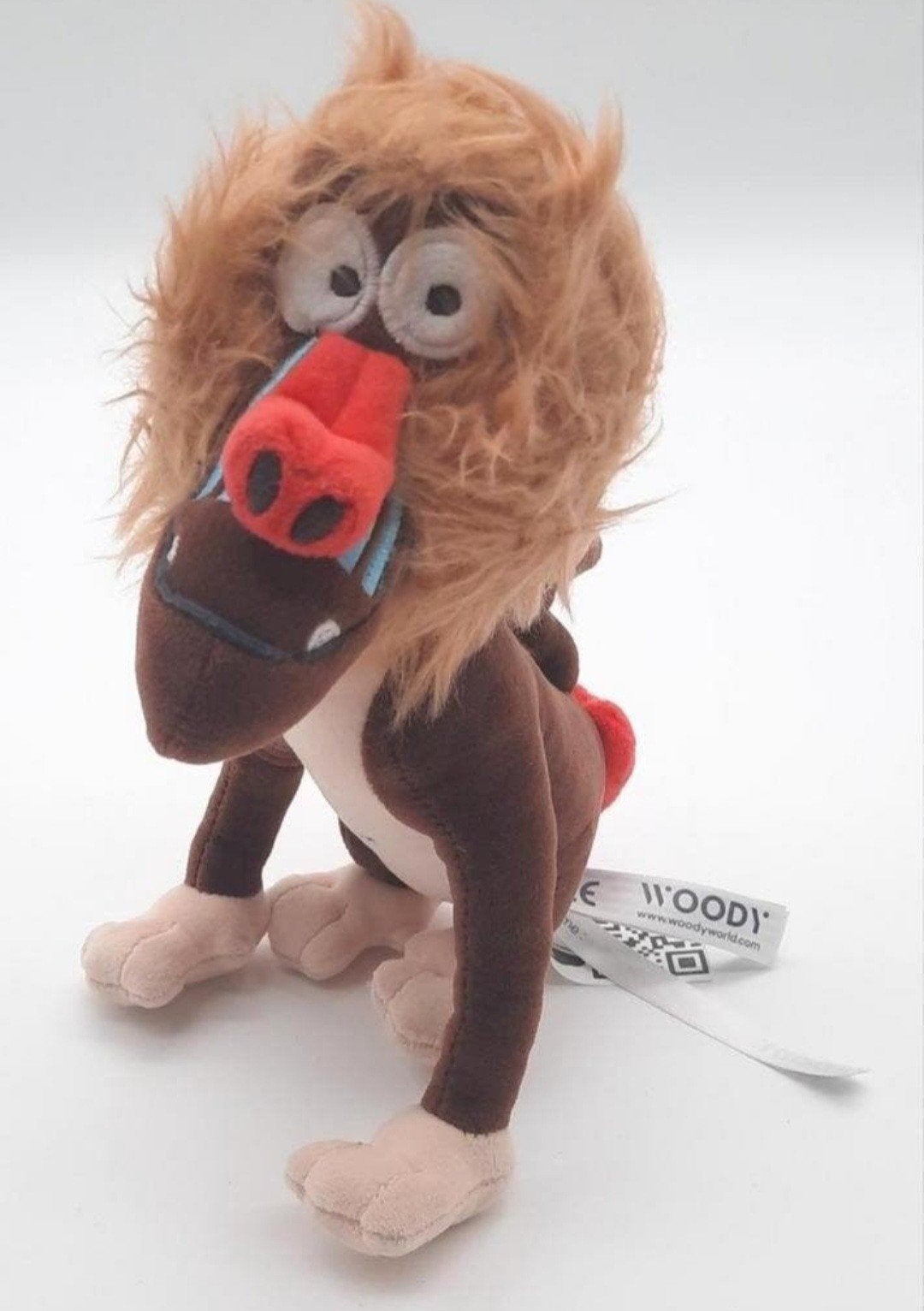 Woody knuffel Mandril aap ca. 24cm hoog, Ophalen of Verzenden, Zo goed als nieuw, Aap, Middelgroot (20 tot 80 cm)