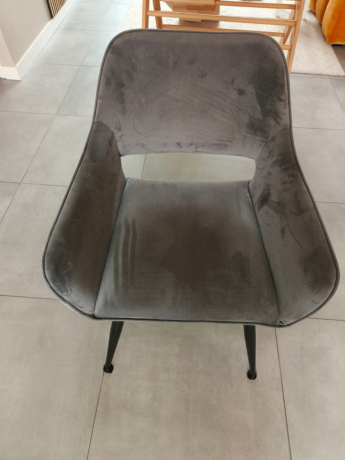 Grijze eetkamerstoel, Huis en Inrichting, Stoelen, Ophalen, Gebruikt, Grijs, Eén