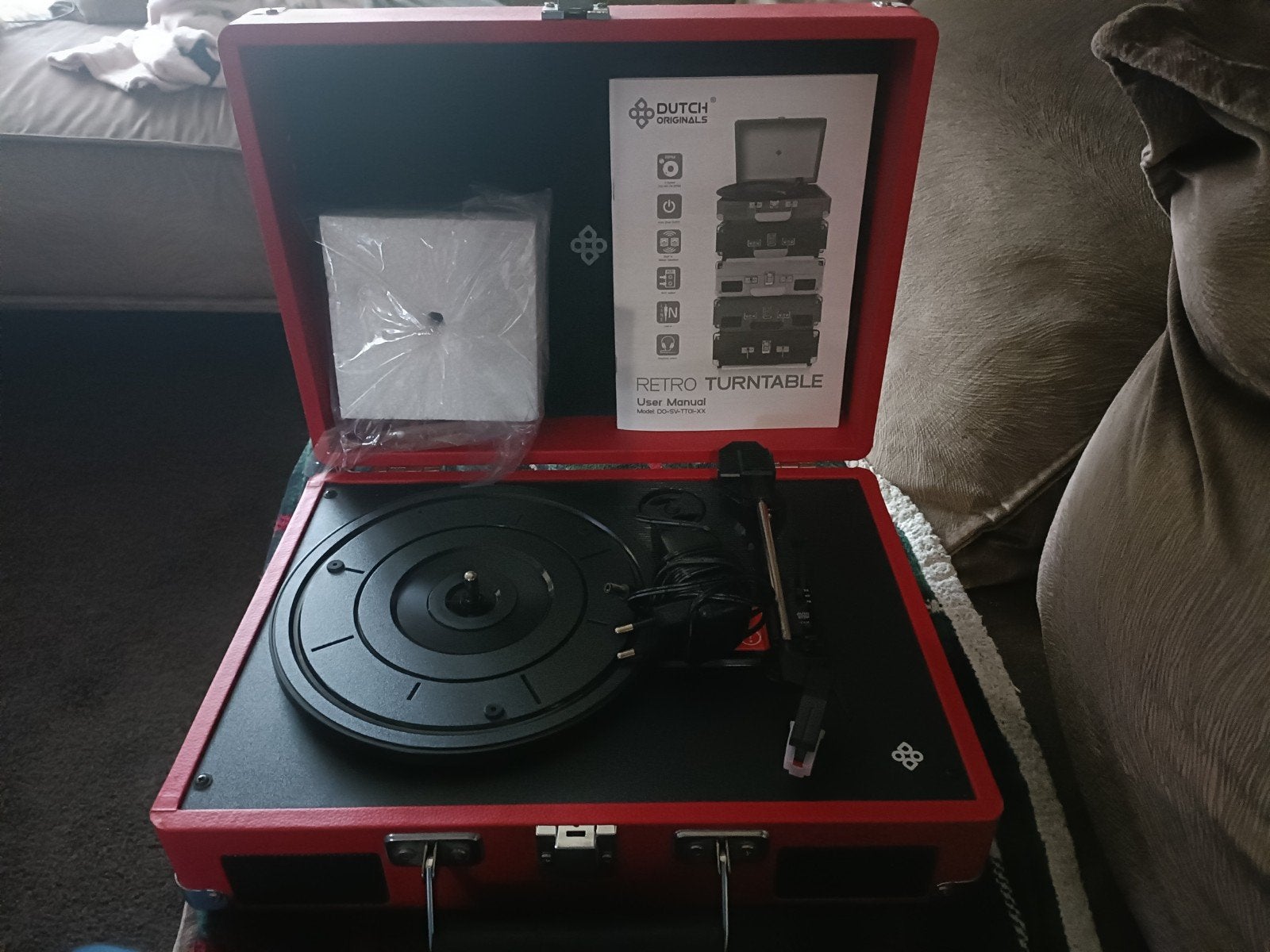 Retro Platenspeler in Koffer met Ingebouwde Speakers, Ophalen, Zo goed als nieuw, Platenspeler, Overige merken