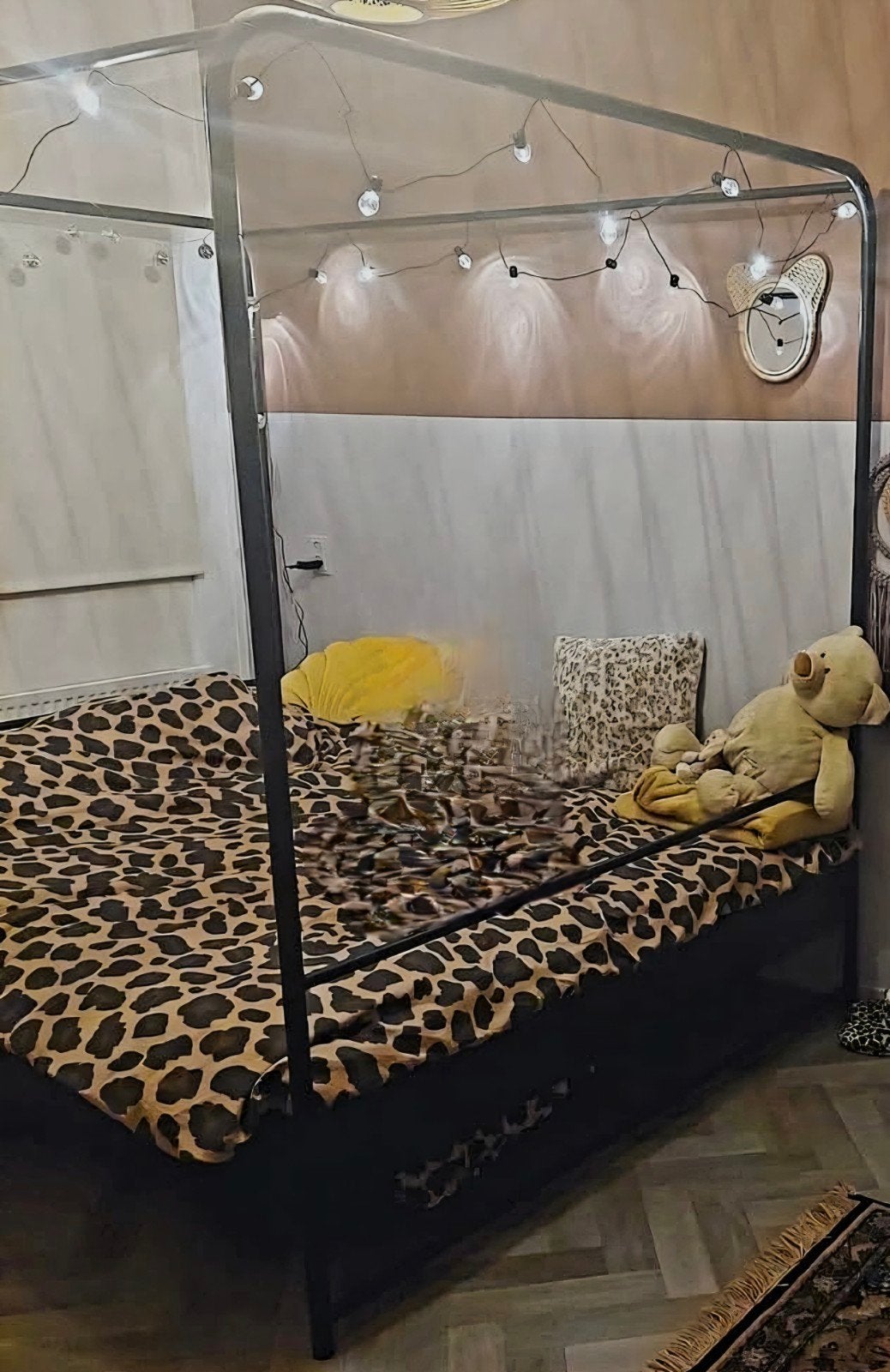 Hemelbed 160 cm met matras, Kinderen en Baby's, Ophalen, Gebruikt, 100 cm of meer, Matras