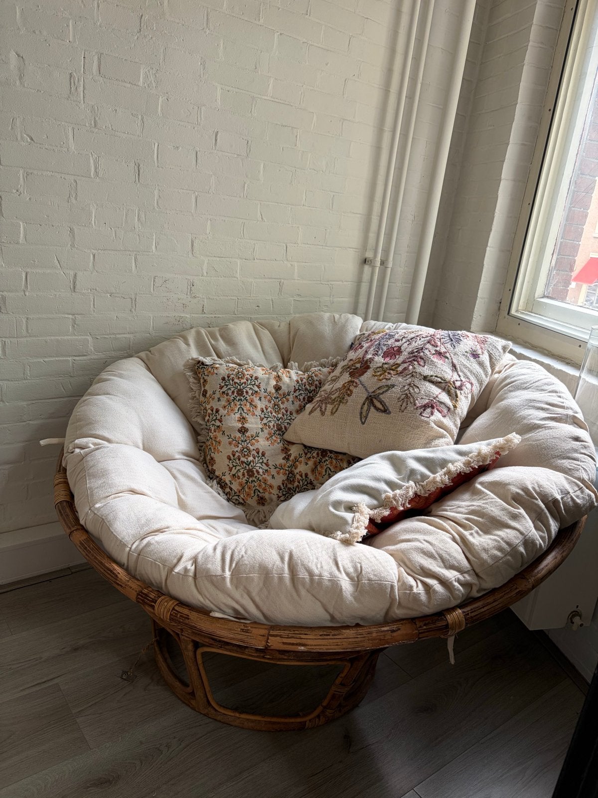 Comfortabele Papasan stoel met kussens CASA, Ophalen, Gebruikt, Overige kleuren, Riet of Rotan
