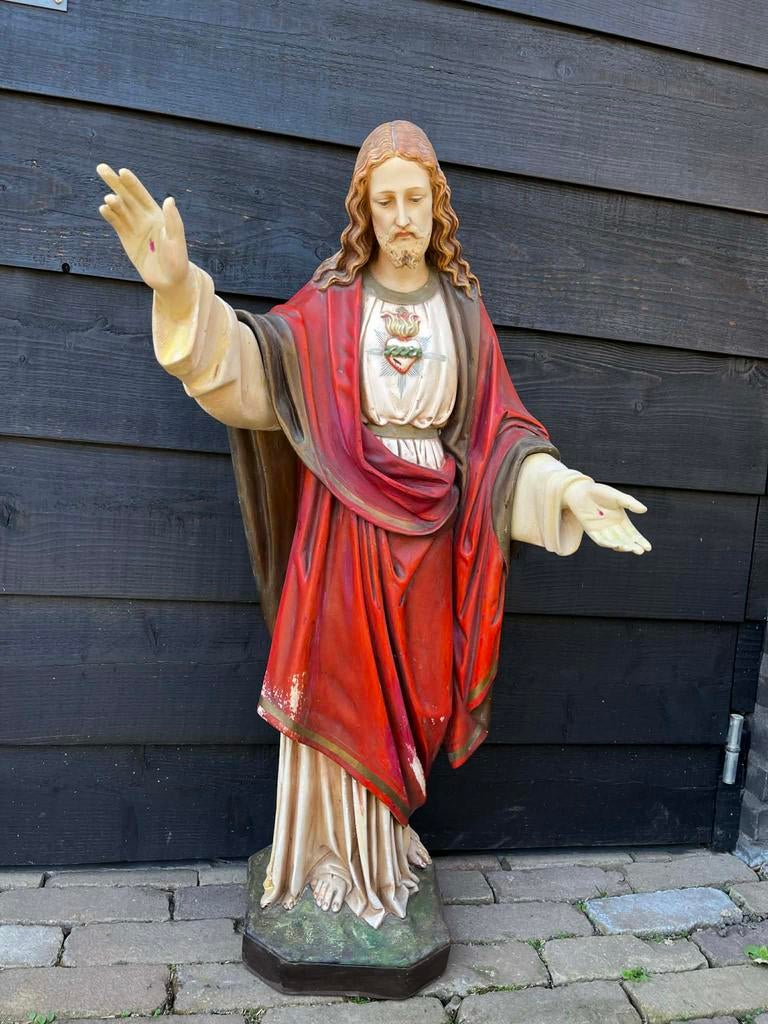 Religieus Beeld Jezus Christus 86cm - Heilig Hart, Ophalen