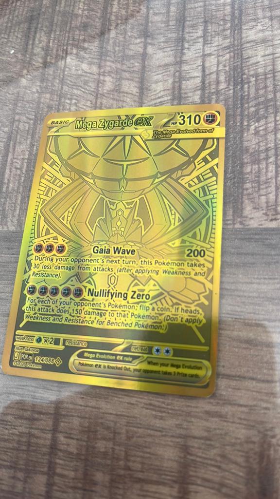 Mega Zygarde EX Shiny Gouden Pokémon Kaart - Zeldzaam!, Hobby en Vrije tijd, Verzamelkaartspellen | Pokémon, Verzenden, Zo goed als nieuw