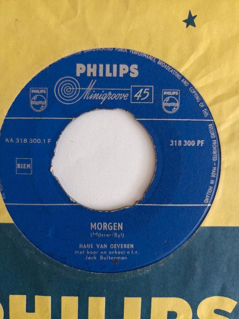 Hans Van Oeveren - Morgen  (Philips 318 300), Originele persing, 7 inch, Ophalen of Verzenden, Zo goed als nieuw