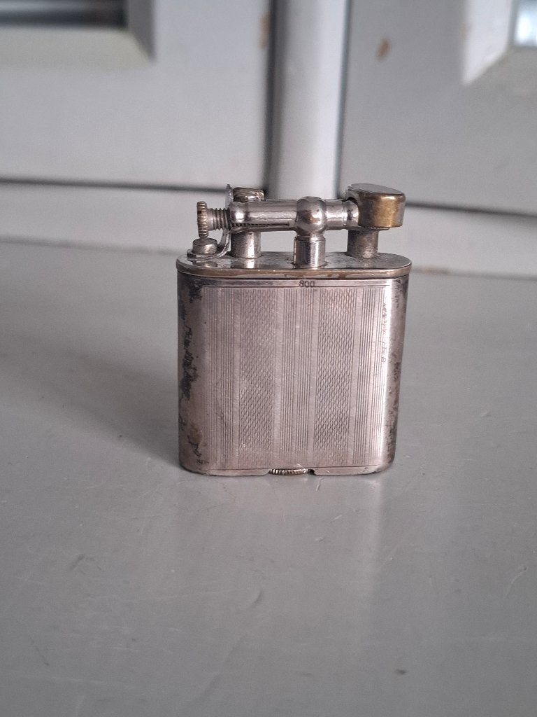 1920-30  Ellessen hefarm aansteker zilver gehalte 800, Ophalen of Verzenden, Gebruikt, Aansteker