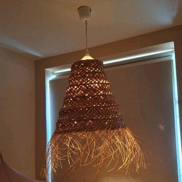 2 Marrakech handgemaakte plafondlampen, Ophalen, Natuurlijk materiaal, E27 (groot), Zo goed als nieuw