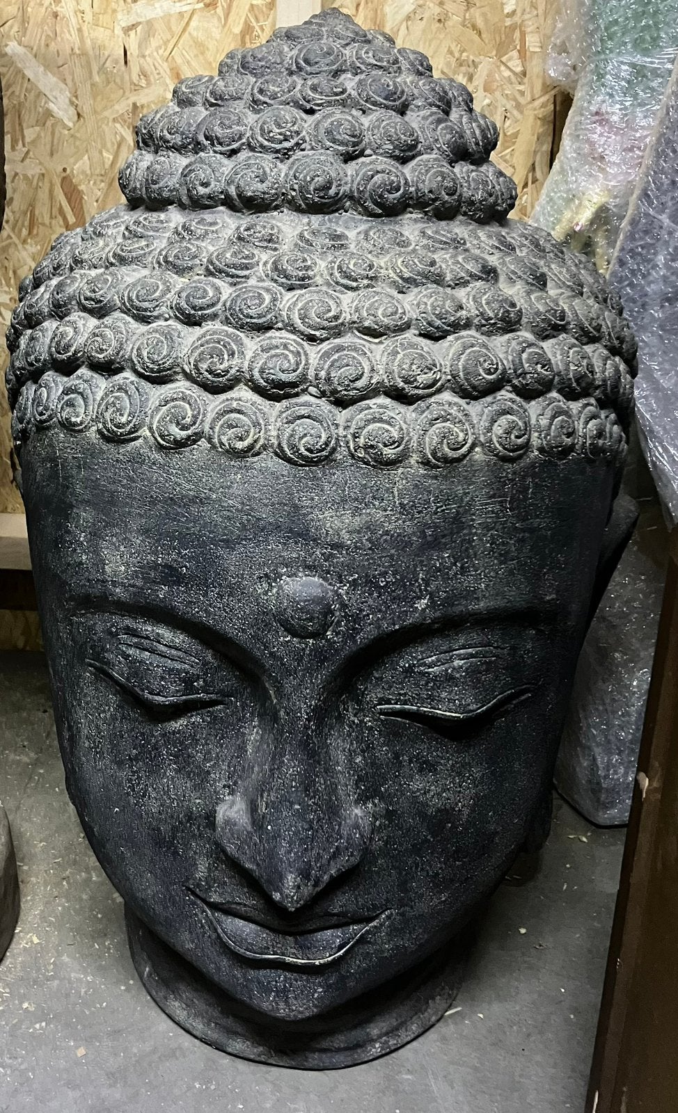 Boeddha-hoofd 75 x 44 cm, Tuin en Terras, Tuinbeelden, Ophalen, Gebruikt